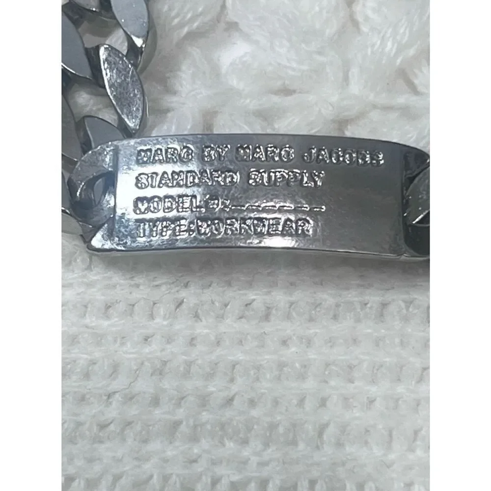 Marc by Marc Jacobs Standard Supply ID  Silver Tone Chunky Streetwear Bracelet